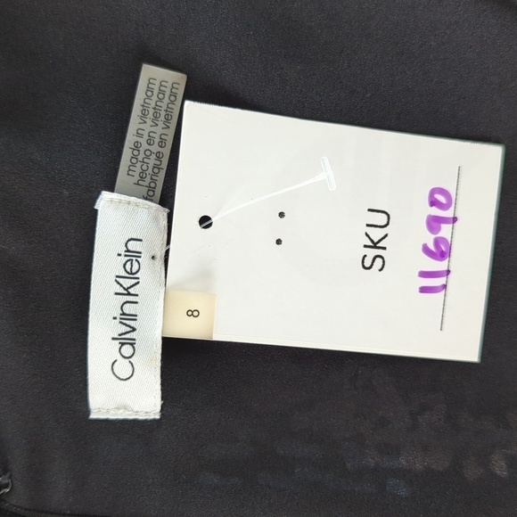 Calvin Klein Floral Asymmetrical Dress Black Pink 8 bohemian wedding party - Picture 5 of 7